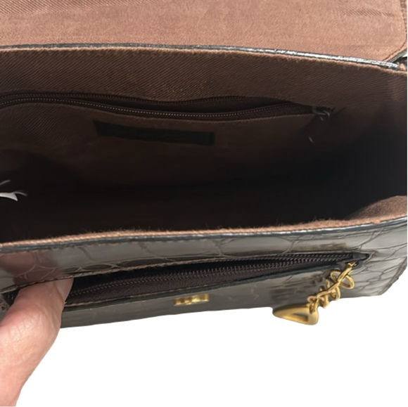 Light Weight Shoulder Bag Brown Cobble Stone Pattern Gently Used Final Markdown - Picture 4 of 5